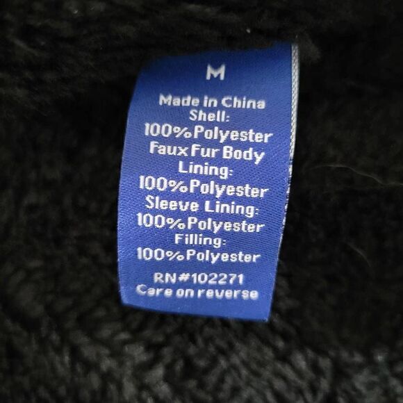 Apt. 9 men's medium NWT fleece lined black fuax fur coat - Picture 7 of 8